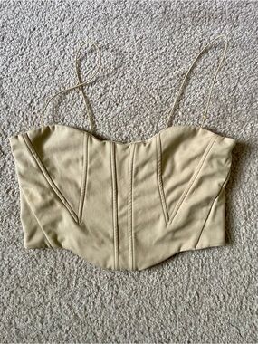 Beige Bustier Camisole with Spaghetti Straps